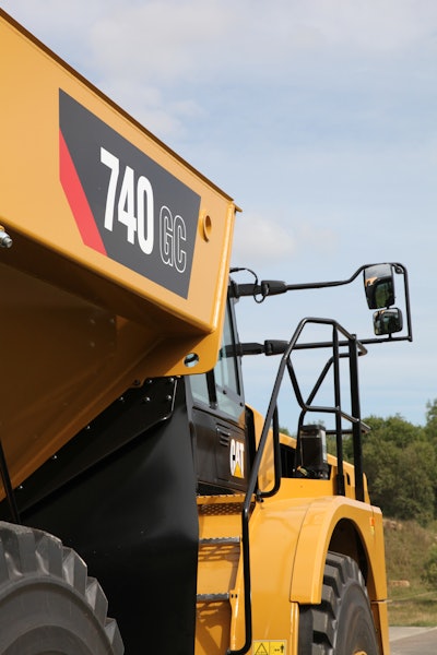 The Caterpillar 740 GC articulated dump truck.