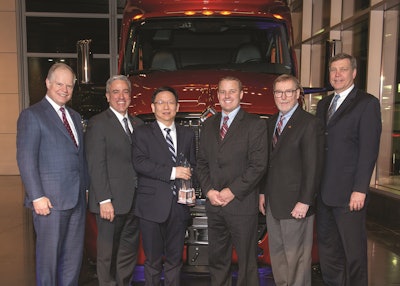 Prestolite Electric OEM Sales Director Allan Vincent, fourth from the left, received the Navistar Diamond Supplier Award during a recent ceremony.