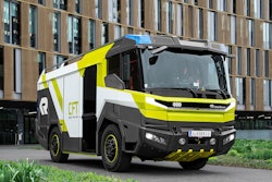 Rosenbauer’s electric Concept Fire Truck will utilize an electric driveline from Volvo Penta.