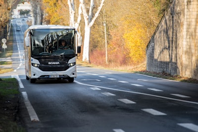 A French transporter is operating its Scania Interlink buses on the bioethanol-based fuel ED95 made from the residue produced during the wine-making process (learn more, 21005834).