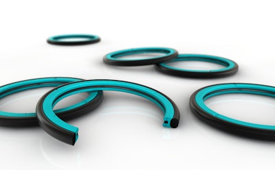 Trelleborg's Turcon Roto Glyd Ring V double-acting rotary seal is designed to improve friction and wear characteristics without compromising sealing performance (learn more, 21033625).