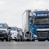 The ZF Innovation Truck 2016 was equipped with Evasive Maneuver Assist (EMA), developed with WABCO, which automatically steers around hazardous areas safely and selects a free adjacent lane, slowing down independently until it comes to a stop.