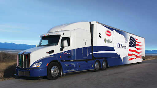 A participant in the Department of Energy (DOE) SuperTruck program with its partner Peterbilt, its concept vehicle achieved 10.7 mpg during road testing and averaged a 75% increase in fuel economy, a 43% reduction in GHG emissions and an 86% gain in freight efficiency in 24-hour testing against a 2009 baseline truck.