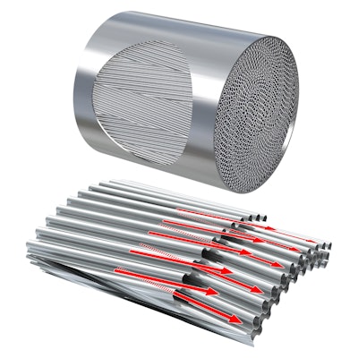 The turbulence-generating CS foil structure improves the efficiency of the catalysts.