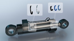 The Freudenberg Perfect Cylinder Program consists of a piston sealing system (Guivex Piston Guide Band and HDP 330 Piston Seal) and a rod sealing system (Guivex Rod guide band, 94 AU 30000 U-cup rod seal und 94 AU 30000 rod wiper), f.l.t.r.