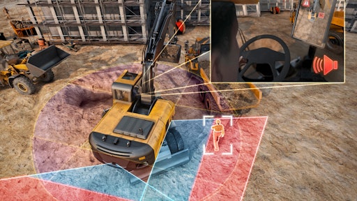 The new digital ProViu 360 camera system gives the driver a bird’s eye view of his machine. The system can also become intelligent with the next step and will be able to warn of collisions and to support many typical applications of construction vehicles.