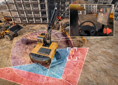 The new digital ProViu 360 camera system gives the driver a bird’s eye view of his machine. The system can also become intelligent with the next step and will be able to warn of collisions and to support many typical applications of construction vehicles.