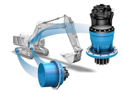 Medium-sized excavator with truck drive and PG + motor.