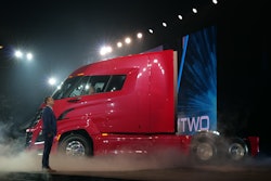 The Nikola Two is a hydrogen-electric Class 8 zero-emission commercial truck.