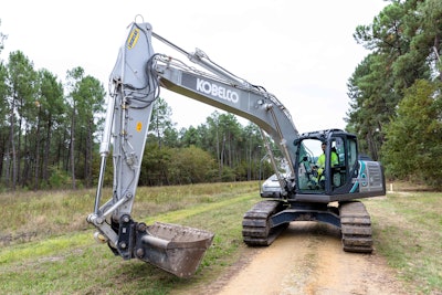The SK210HLC-10 hybid excavator.