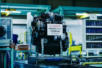 The 10 millionth vertical water-cooled engine, a 4TNV98CT.