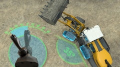 With the new joystick steering system for Liebherr wheel loaders, the position of the joystick always corresponds to the respective articulation angle of the wheel loader.