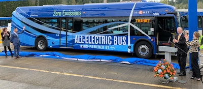 TriMet recently unveiled its first battery-electric bus which will be powered by 100% renewable wind energy.
