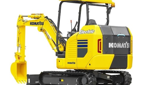 Komatsu’s electric excavator.