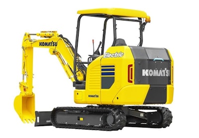 Komatsu’s electric excavator.