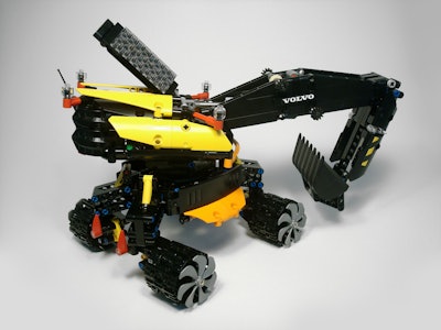 Runner up prize-winning model Volvo Excavadrone, by Marco Pirola, works on both land and in the air.