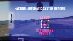 Bendix Wingman Fusion uses its radar and camera together to identify potentially threatening objects, both stationary and moving.
