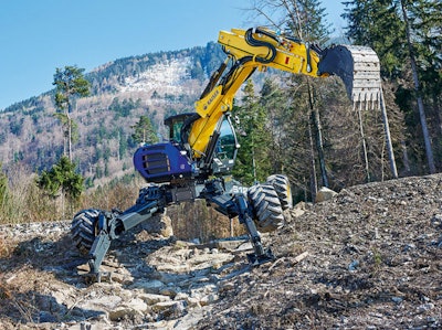 The S12 mobile walking excavator by Kaiser can handle the toughest of environments, including rocky, mountainous conditions.
