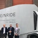 Michelin and Einride executives with the autonomous electric truck.