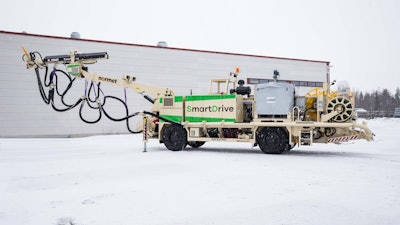 The SPRAYMEC 8100 VC SD is one of the first machines available with Normet's new SmartDrive battery electric architecture.
