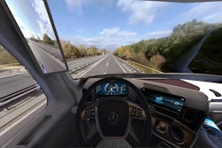 The digital image of the truck cockpit and driving situations.