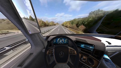 The digital image of the truck cockpit and driving situations.
