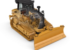 The D6 XE dozer features a generator on the back of the engine which spins and generates electricity to help power the vehicle.