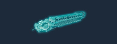 A visualization of the combine's DYNAMIC COOLING system.