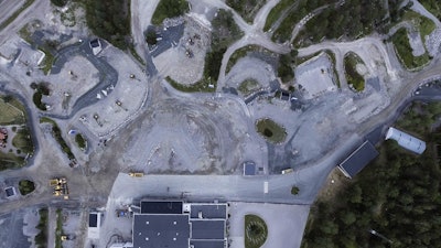 Aerial view of the existing demo area at the Customer Center in Eskilstuna.