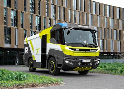 Rosenbauer’s electric Concept Fire Truck will utilize an electric driveline from Volvo Penta.