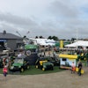 A variety of agricultural, as well as lawn and garden equipment could be seen from atop the John Deere deck at the company's booth.