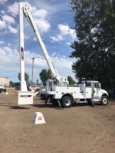 Optima TC55 aerial device with Load Alert, featuring updated screen display, is one of four pieces of equipment that will be on demonstration each day at the 2019 ICUEE show.