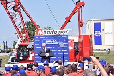 Vice President Mike Pence Tours The Manitowoc Company, Inc 01