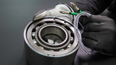 SKF's fiber optic sensing technology measures various bearing performance parameters including load, speed and temperature.