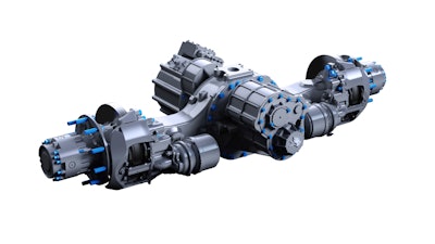 Meritor's 17Xe is an electric axle designed for powering heavy-duty trucks up to 44 tons with a single drive axle.