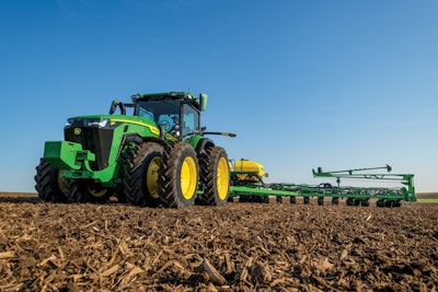 Seven models of John Deere 8R Wheel Tractors are offered from 230 to 410 horsepower including the 8R 410 shown here.