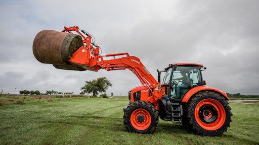 Kubota's M7 tractor is now available with Goodyear OPTITRAC LSW tires made specifically in an R-1W size to fit the dimensions of the machine.