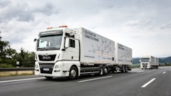 Truck platooning uses machine connectivity and automation, areas in which the TRATON Group will be focusing its R&D efforts.