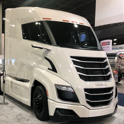 The Nikola Two was on display at Bosch's booth during the 2019 North American Commercial Vehicle Show.