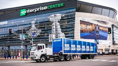 BYD's electric truck completed the zero-emission beer delivery.