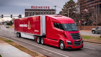 Nikola's hydrogen electric truck was used for the first half of the delivery.