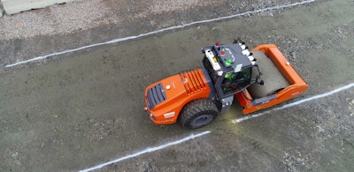 Autonomous Compactor At Construction Site