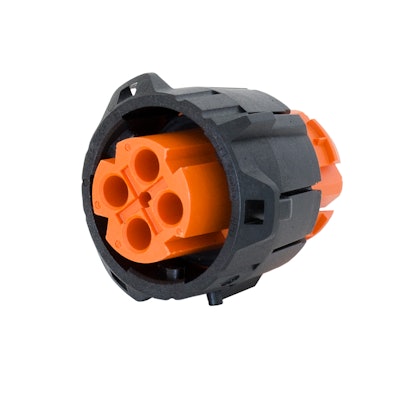 ITT Cannon’s APD 4-way High Voltage connector for transportation applications.