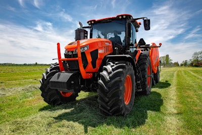 Kubota's new M8 Series tractor features a cab with 148 cu. ft. of space.