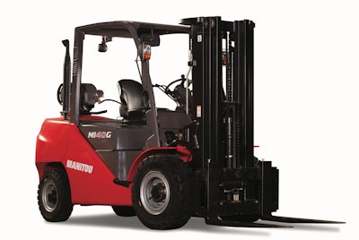 The MI 40G forklift includes a 99 hp engine.