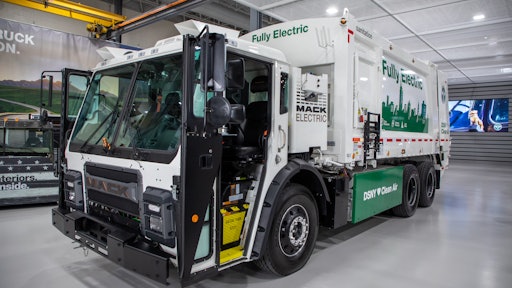 The Mack LR Electric is powered by Mack’s integrated electric powertrain.