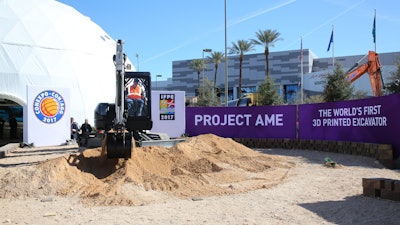 The 2017 Tech Experience included a 3D printed excavator.