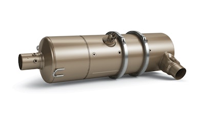 The Integrated Emissions Control system includes a DPF, DOC and SCR in a single unit to provide better installation flexibility to OEMs.