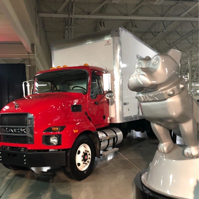 The MD Series includes a silver bulldog on the hood, which indicates vendor components are used in the truck, whereas a gold bulldog would mean there is an all-Mack powertrain.