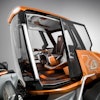 The cab of CASE CE's ProjectTETRA wheel loader concept features a simplified design to improve operator comfort and visibility.